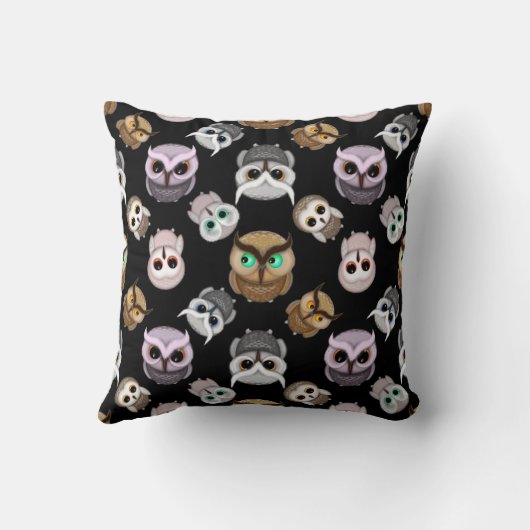 Coussin Illustrations de la chouette sur l'Arrière - plan (Verso)
