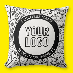Coussin Illustrations de ligne moderne et votre logo avec
