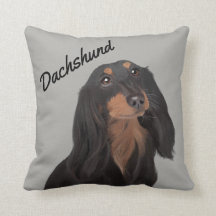 Coussin illustré par teckel