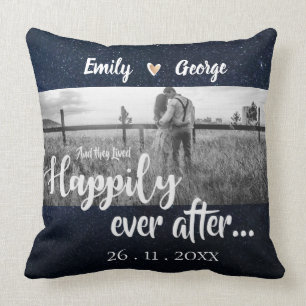 Coussin Ils vécurent heureux à jamais Nuit ciel mariage