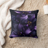 Coussin Image Abstraite de fleurs violettes et noires (Couverture)