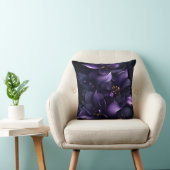 Coussin Image Abstraite de fleurs violettes et noires (Chaise)