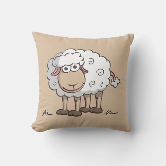 Coussin Image amusante d'un mouton souriant (Recto)