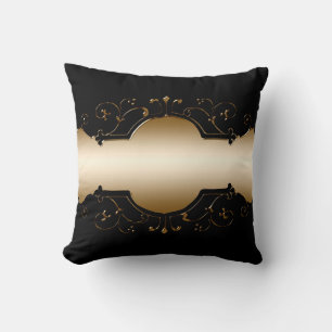 Coussin image Arrière - plan cadre or noir