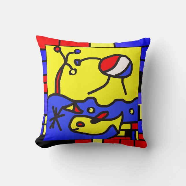 Coussin Image avec art moderne poisson (Recto)