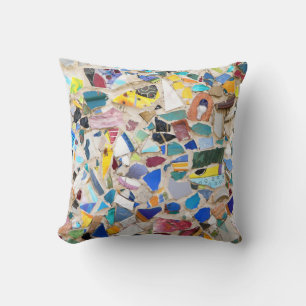 Coussin Image cassée colorée de mur de poterie très peu