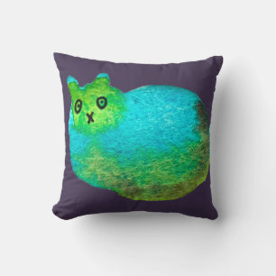 Coussin Image d'art de chat bleu gras mou