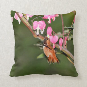 Coussin Image de colibri et de fleurs