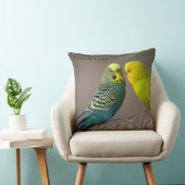 Coussin Image de deux perroquets personnalisée avec texte  (Chaise)
