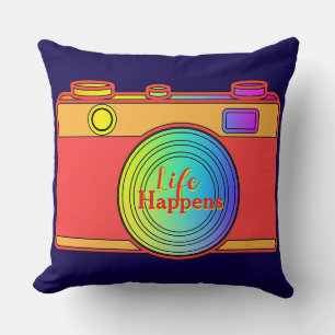 Coussin  Image de l'appareil photo La vie arrive   