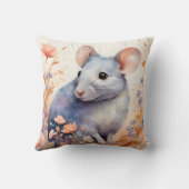 Coussin Image de l'aquarelle de la souris (Verso)