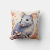 Coussin Image de l'aquarelle de la souris (Recto)