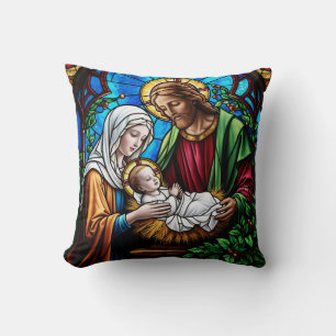 Coussin image de verre teinté cristal de houx