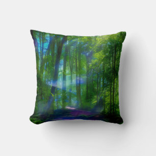 Coussin Image d'un chemin dans une forêt mystérieuse