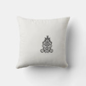 Coussin image en noir et blanc d'un design orné (Verso)