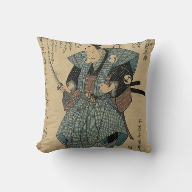 Coussin Image japonaise vintage d'acteur dans le rôle (Recto)