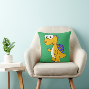 Coussin Image Mignonne D'Un Spinosaure. 2