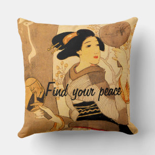 Coussin Image personnalisée Vintage esthétique japonaise K