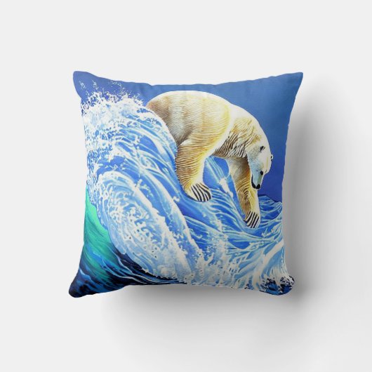 Coussin Image: Polar bear in the sea. (Verso)