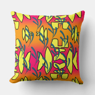Coussin Images embellies jaune rose