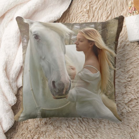 Coussin Imaginaire cheval et fille (Couverture)
