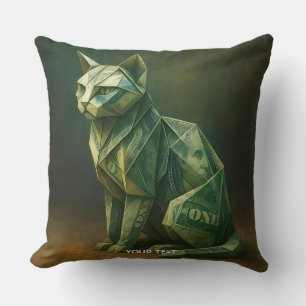 Coussin Imaginaire Cute Chat Argent Origami