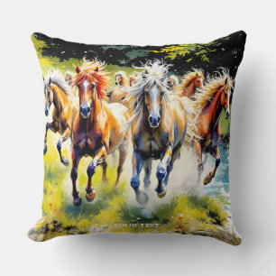Coussin Imaginaire Cute Herd Chevaux Sauvages