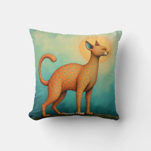 Coussin Imaginaire Cute Orange Chat Abstrait