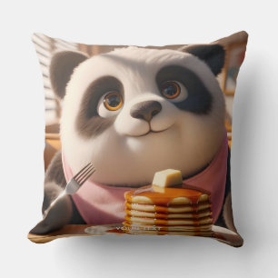 Coussin Imaginaire Cute Panda Manger Pancakes
