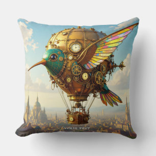 Coussin Imaginaire Cute Steampunk Bird Sky