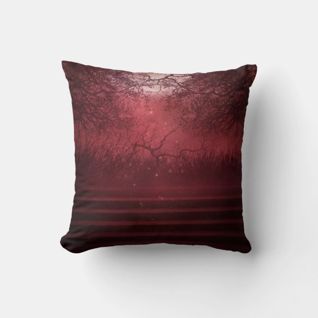 Coussin Imaginaire de nuit rouge (Recto)