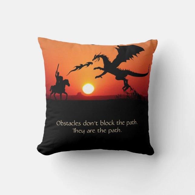 Coussin Imaginaire Dragon Chevalier Inspiration Motivation (Recto)