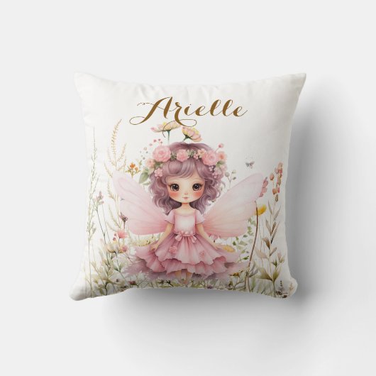 Coussin Imaginaire Fairy fleur sauvage pastel (Verso)