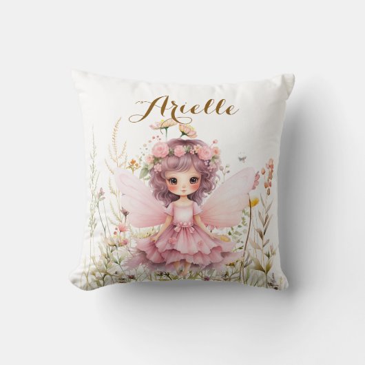 Coussin Imaginaire Fairy fleur sauvage pastel (Recto)