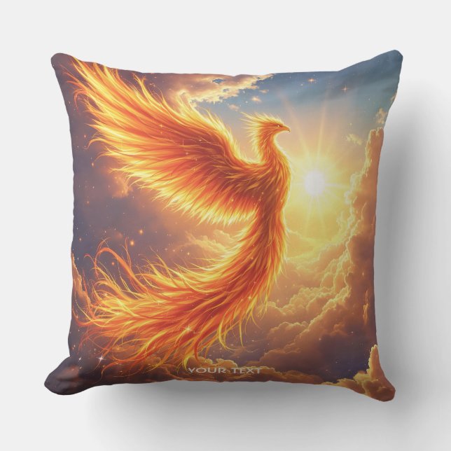 Coussin Imaginaire Flamme mignonne Phoenix augmente (Recto)