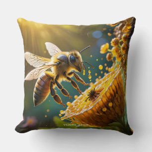 Coussin Imaginaire Fleurs d'abeilles mignonnes soleil