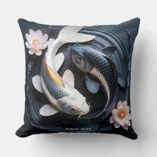 Coussin Imaginaire mignon deux poissons Koi