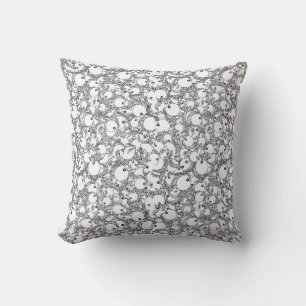 Coussin Imaginaire noir et blanc monstre motif