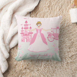 Coussin Imaginaire rose princesse fête d'anniversaire