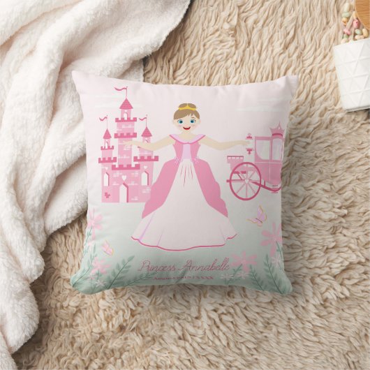 Coussin Imaginaire rose princesse fête d'anniversaire (Couverture)