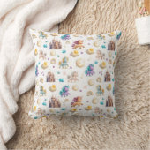 Coussin Imaginaire Whimsical Pastel Unicorns et Châteaux (Couverture)