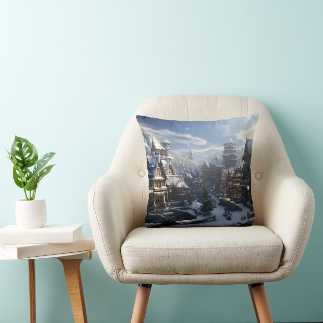 Coussin Imaginaire Winter Town (Chaise)