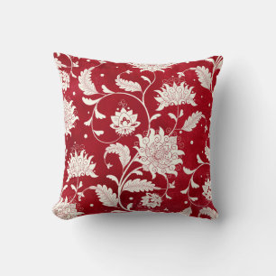 Coussin Imitation porcelaine chinoise : peinture florale