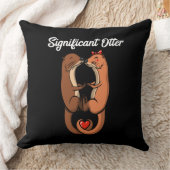 Coussin Importante Otter Cute Animaux Couple Plaisanterie (Couverture)