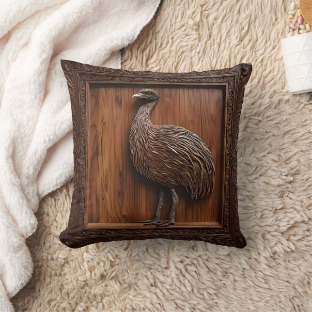 Coussin Impression 3d Wood Australian Emu (Couverture)
