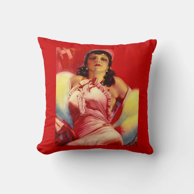 Coussin Impression à chaud des années 1930 (Recto)