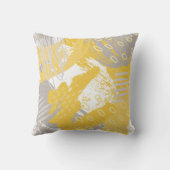 Coussin Impression abstraite gris ocre (Verso)