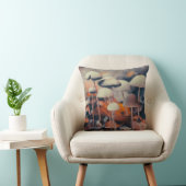 Coussin Impression acrylique de macro champignons (Chaise)
