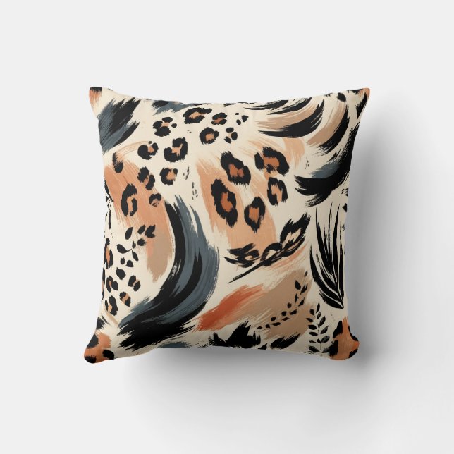 Coussin Impression animalière exotique peinte abstraite lé (Verso)