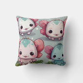 Coussin Impression Axolotale quatre mignons (Verso)